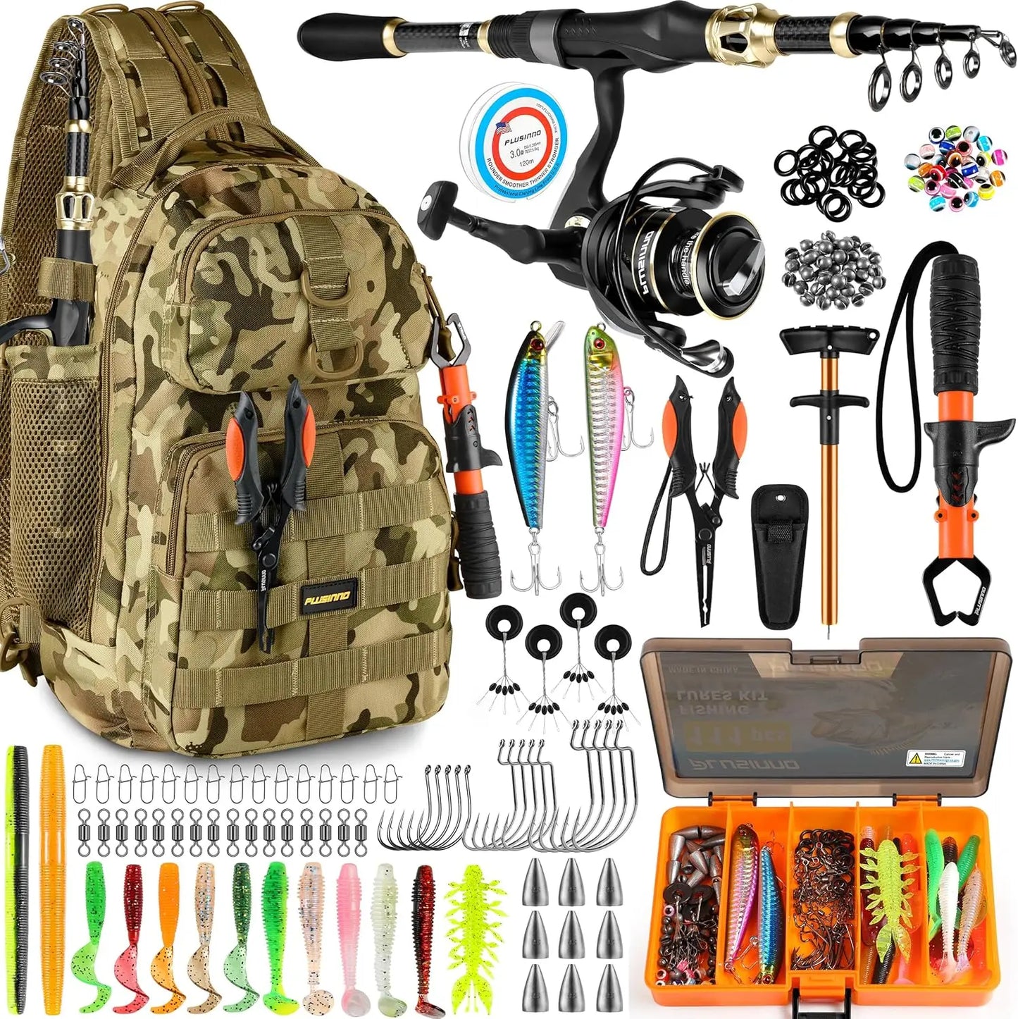 Waterproof Fishing Backpack with Rod Holder, Tackle Boxes, and Tool Kit - Ideal Gear for Anglers