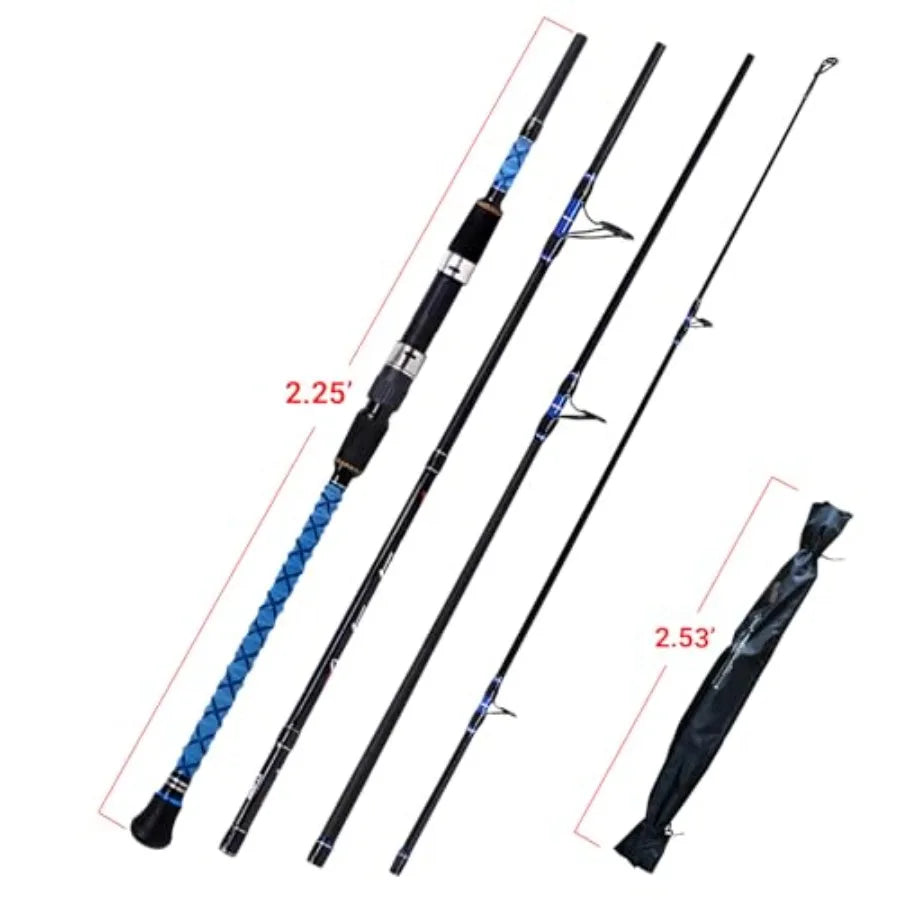 Surf Spinning Fishing Rod Carbon Travel Surf Rod 2 Piece 3 Piece 4 Piece Spinning Fishing Rod 9' 10' 11' 12' 15' for Be