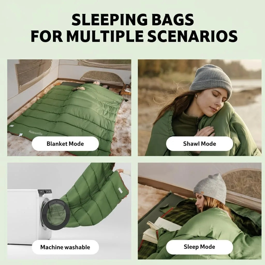 Naturehike Sleeping Bag for All Seasons Spring Autumn Outdoor Camping Warm Sleeping Bag Compression Sack Included