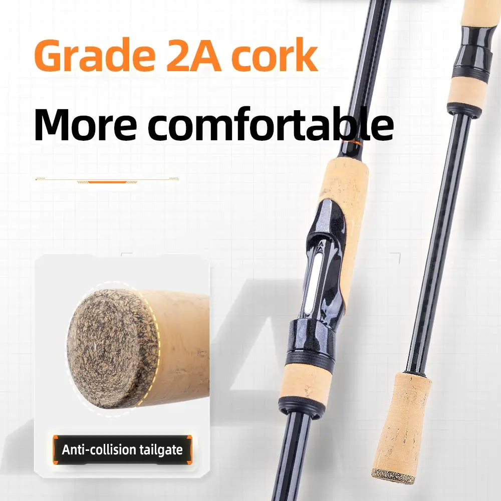 FISHINGFANS KUAISHA ML M MH AA CORK HANDLE 4 AXIS TORAY CROSS CARBON SPINNING CASTING SEA BOAT BASS CRAPPIE FISHING ROD