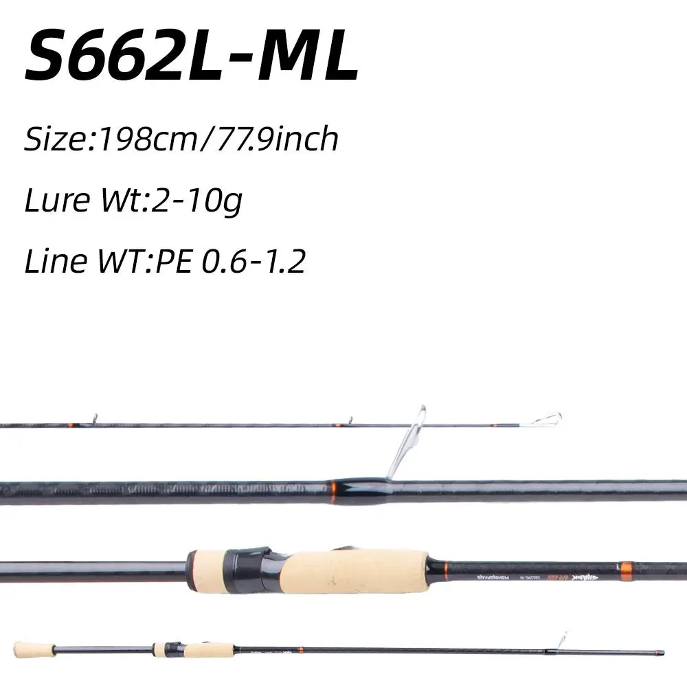 FISHINGFANS KUAISHA ML M MH AA CORK HANDLE 4 AXIS TORAY CROSS CARBON SPINNING CASTING SEA BOAT BASS CRAPPIE FISHING ROD